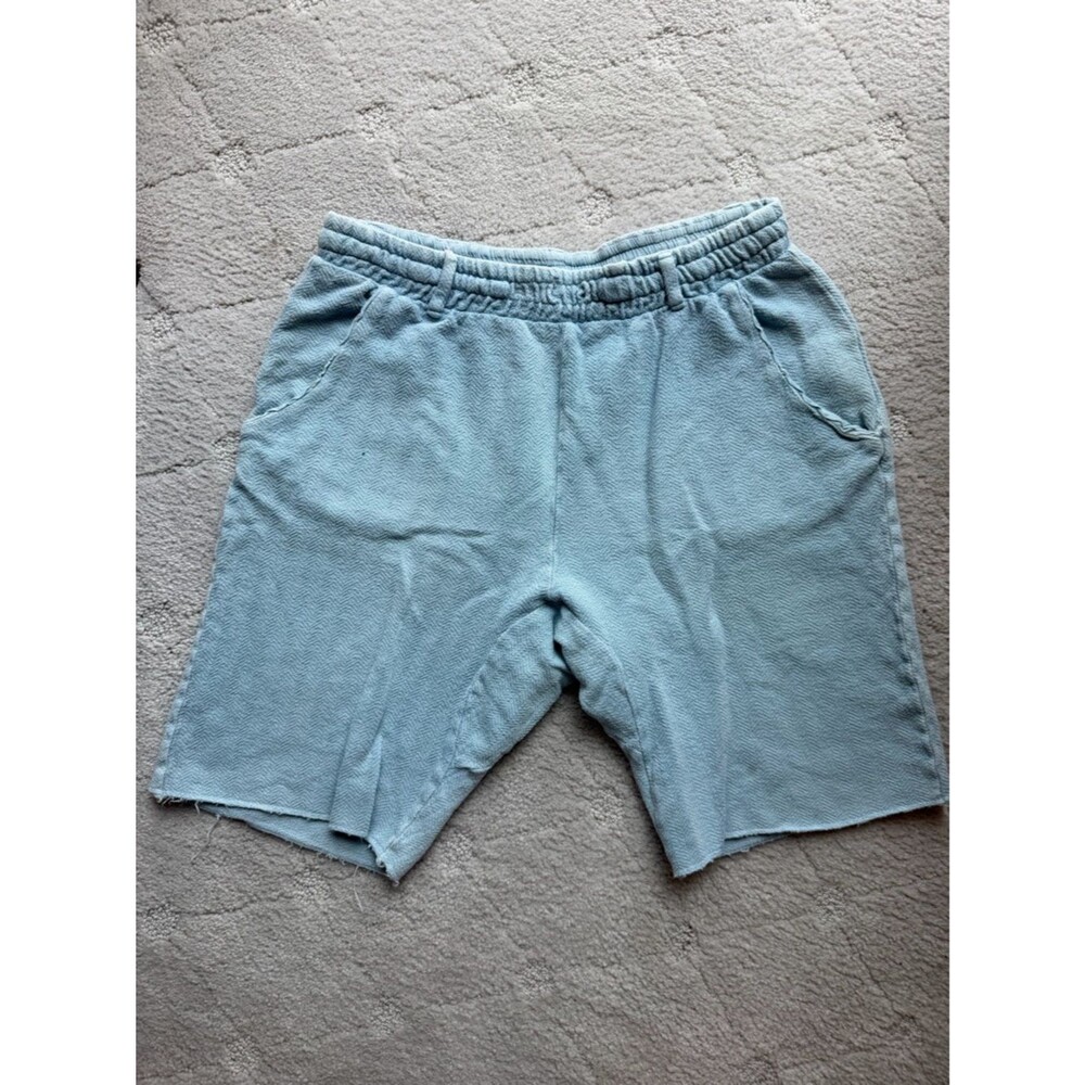 Zara Kids Pale Blue Terry Shorts with distressed edges , pull on style sz 9/10